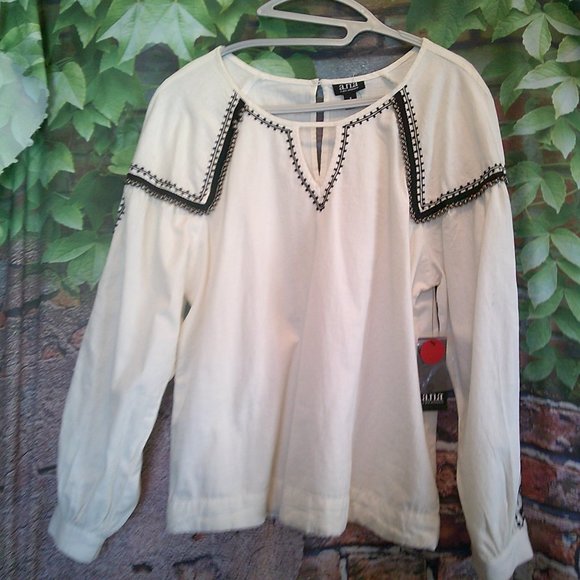 Boho Embroidered Beaded Blouse - Picture 1 of 4